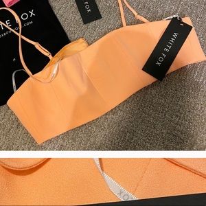 Orange crop top white fox